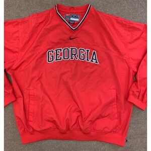 Nike Team Georgia Bulldogs Jacket Mens XXL UGA Windbreaker Pullover Performance